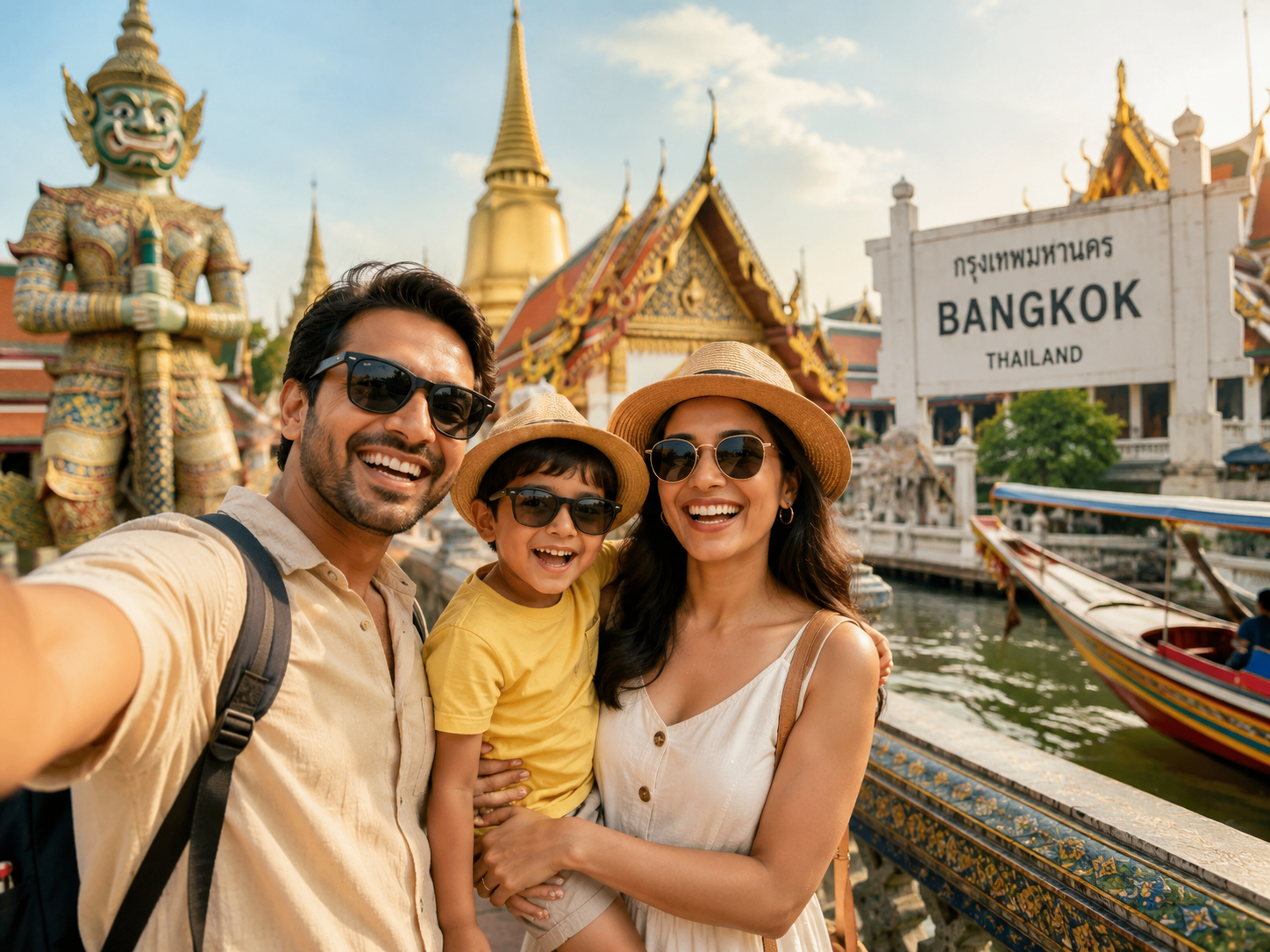 Indian family at Bangkok Grand Palace, trip planned on Rewardtactix